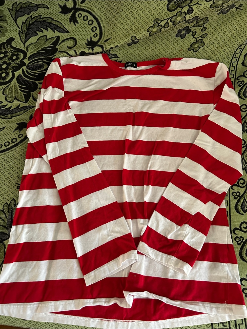 Red & White Striped Long Sleeve Shirt
